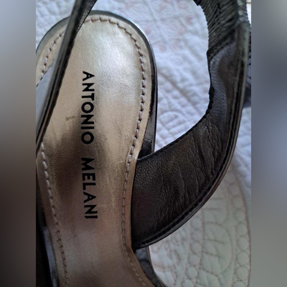 Brand New, Never Worn Metallic, Patent Leather, Sandal Heels - Picture 5 of 13